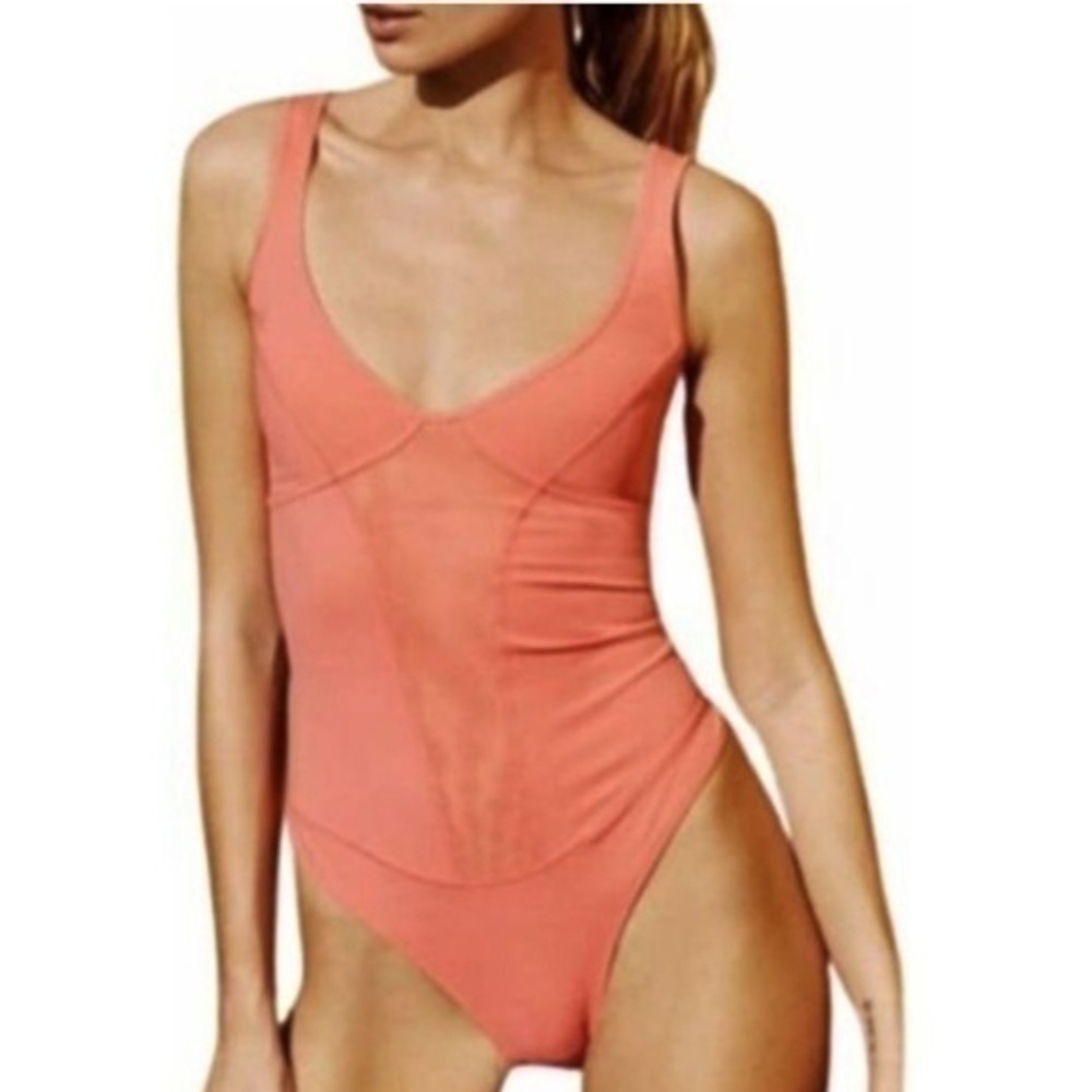 Free People Heart of Gold Leotard Pink Size Small